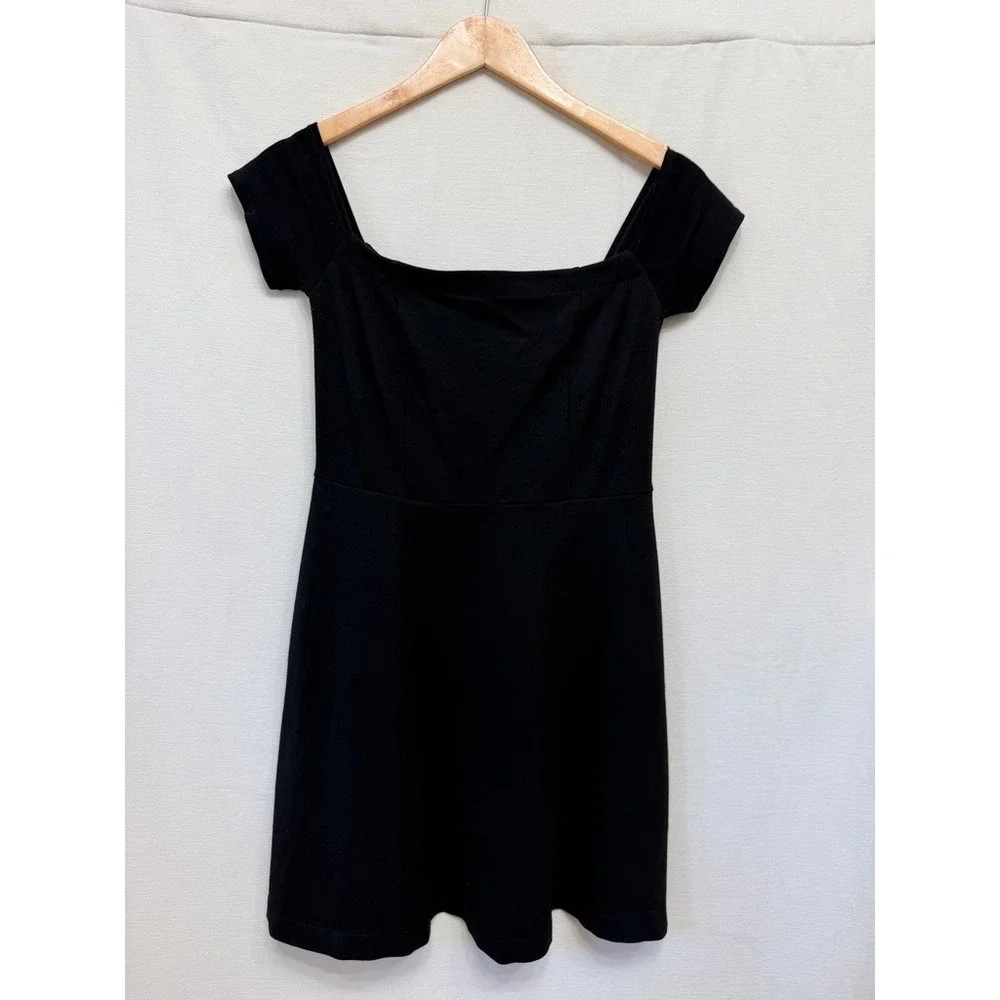 Free People Black Mambo Off-the-Shoulder Minidress Women XS/S Black Minimalist